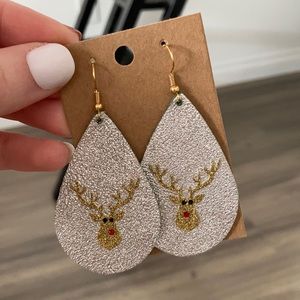 Sparkly festive reindeer earrings